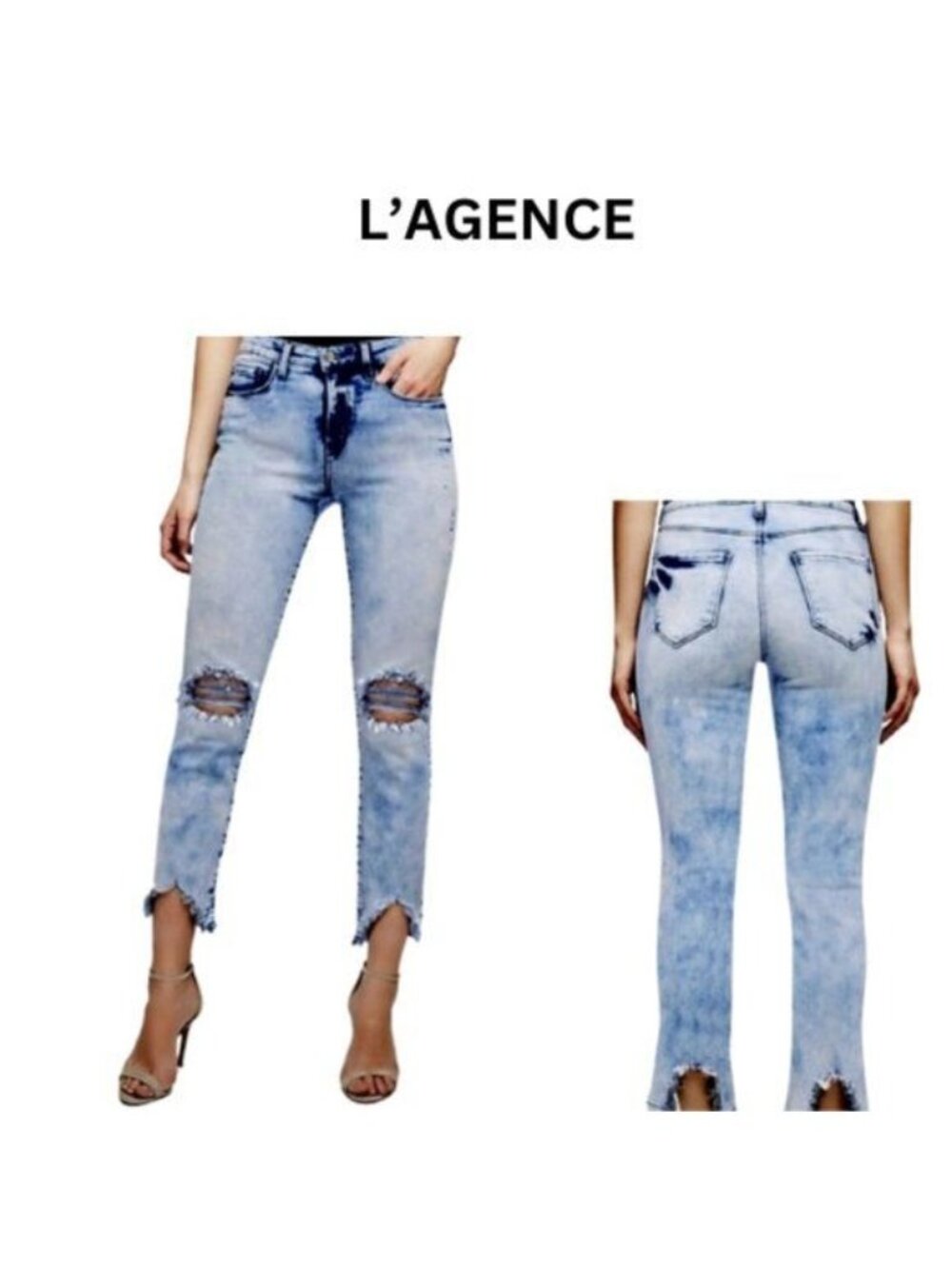 L'AGENCE Skinny Highline High-Rise Calypso Shark- Bite Cuff Luxury